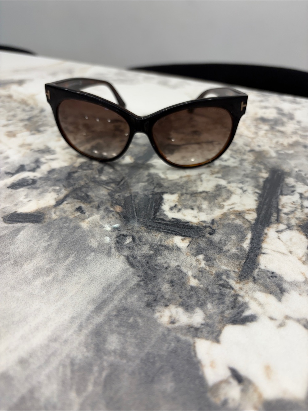 Tom Ford Women’s Brown Cat-Eye Sunglasses with Gold Accents
